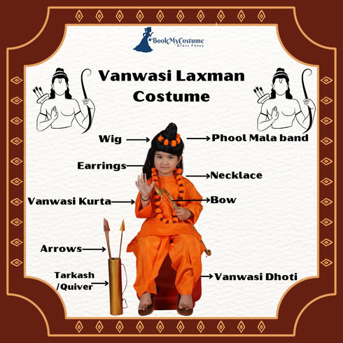 BookMyCostume Vanwasi Laxman Kids Ramlila Character Fancy Dress Costume